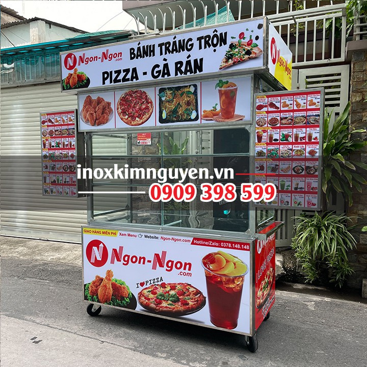 Xe bán gà rán, pizza, bánh tráng trộm 1M4 SP0016