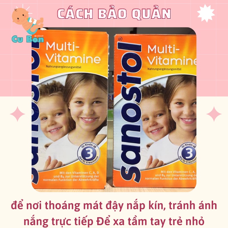 Vitamin tổng hợp Sanostol số 3 dạng Siro 460ml của đức Phù hợp cho trẻ từ 3 -6 tuổi