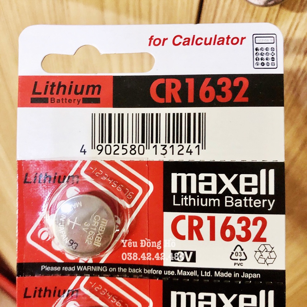 1 viên Pin CR1632 Hàng Chính Hãng Maxell, Renata, Panasonic pin cảm biến áp suất lốp, chìa khóa ô tô... 3V LITHIUM