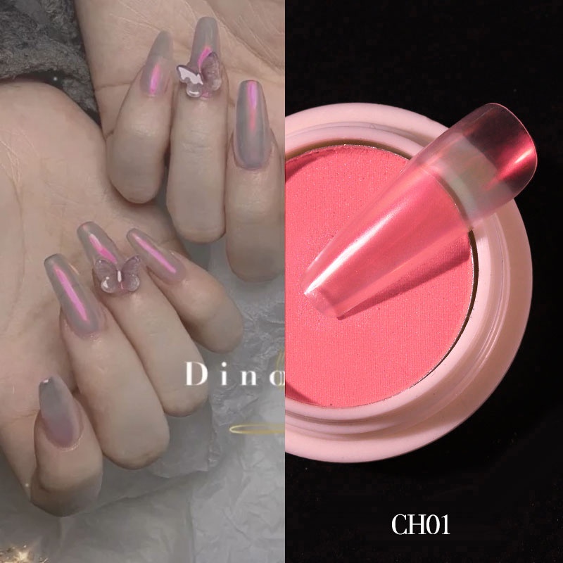 Hộp 1g bột neon MISSCHEERING trong suốt tráng gương trang trí móng tay nghệ thuật độc đáo