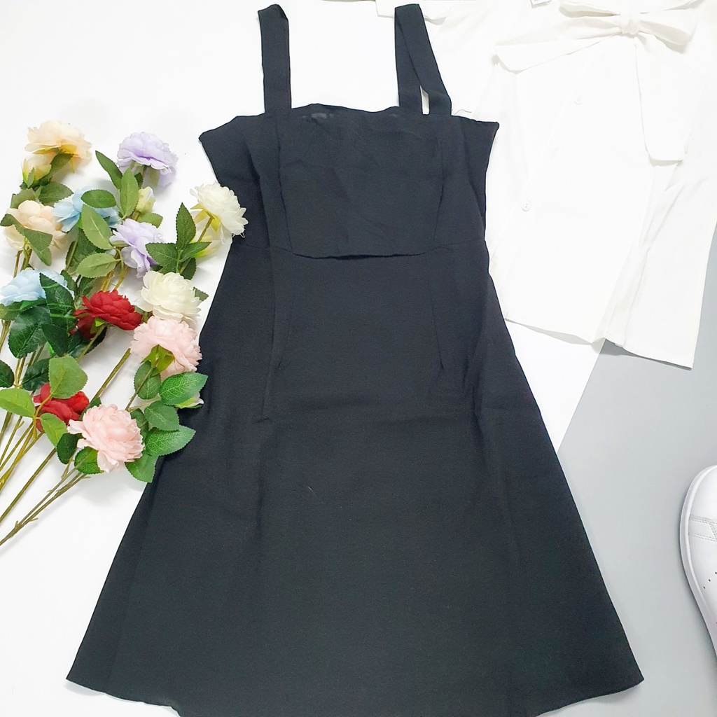 Set bộ đồ nữ CARY, áo sơ mi cột nơ kèm yếm siêu xinh