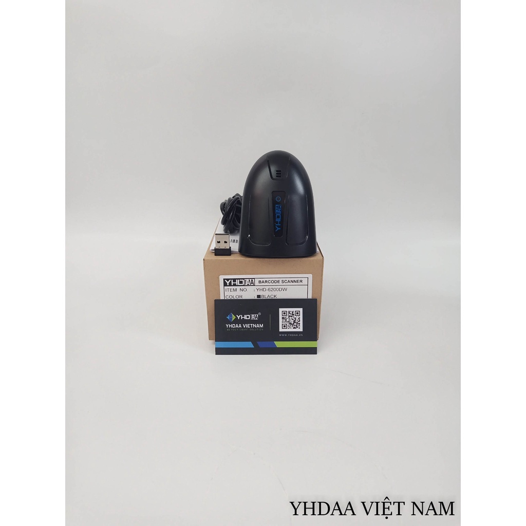 Máy đọc mã vạch không dây 2D YHD 6200DW, Đầu đọc mã vạch Barcode(1D) Qrcode(2D) kết nối USB/ Có dây dùng trên Laptop, PC