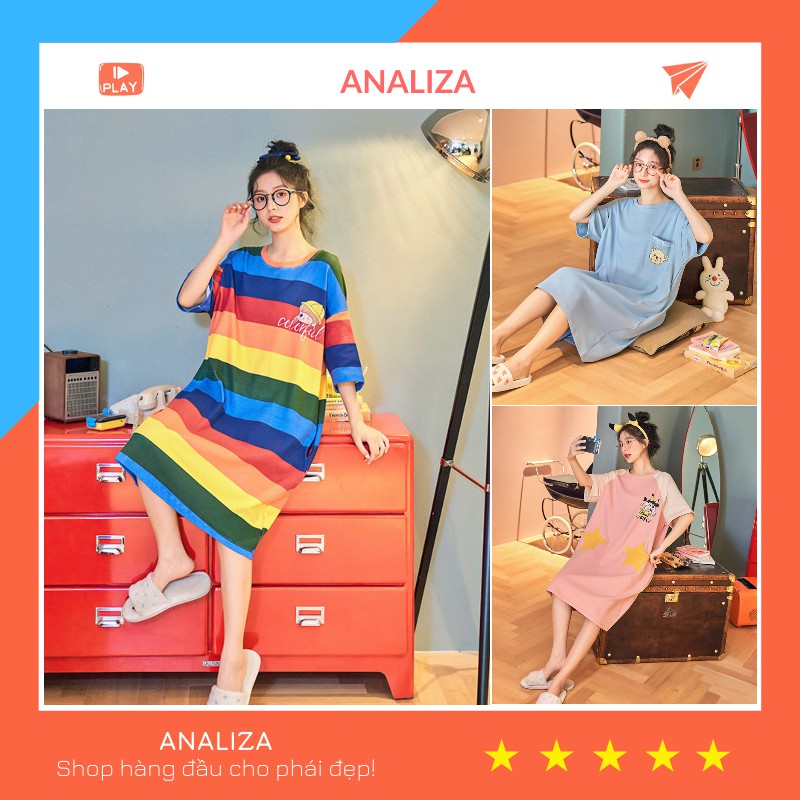 Váy Ngủ Cute, Đầm Ngủ Họa Tiết Hoạt Hình Nhiều Mẫu