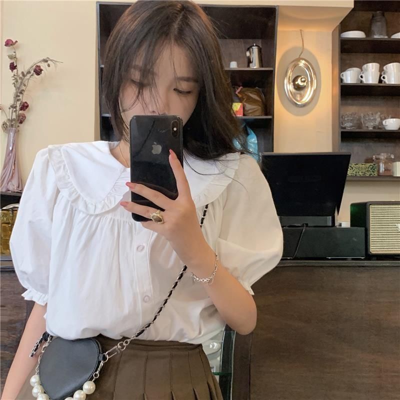 Set Đồ Nữ Ngắn Tay Cổ Búp Bê Mới