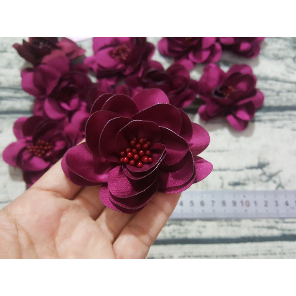 HOA PHI LỤA CÓ NHUỴ 7cm