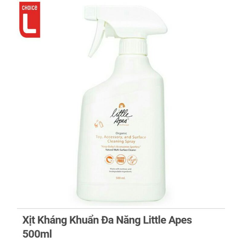 Xịt kháng khuẩn đa năng Little Apes 50ml, 500ml