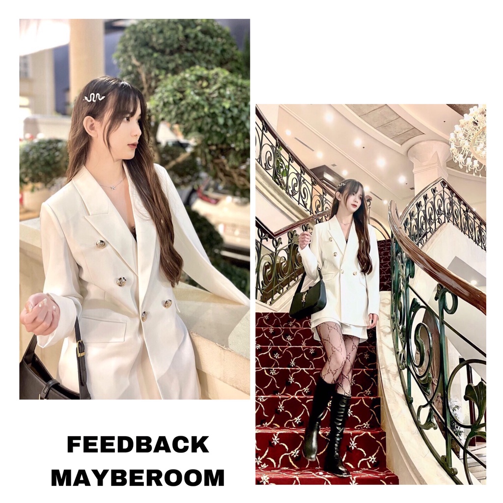 Áo blazer dáng dài ôm đính cúc cao cấp Ciara Blazer Mayberoom