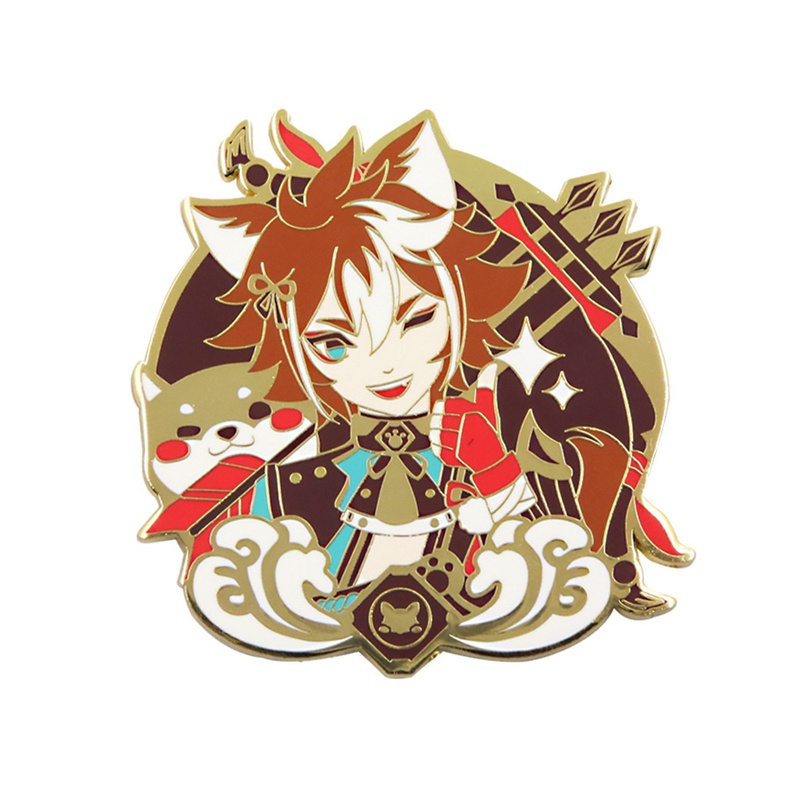 Ghim Cài Áo Kim Loại Tráng Men Hình Anime Genshin Game Xiao