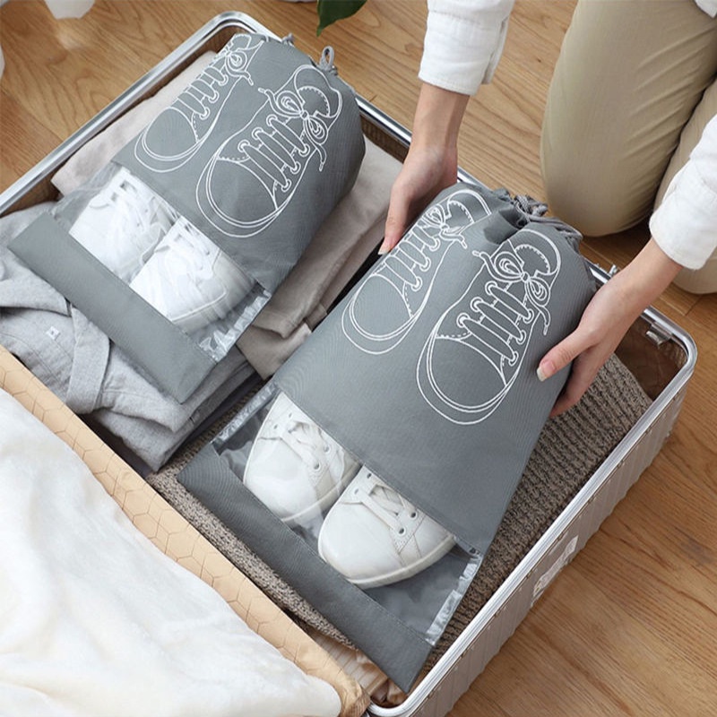 Bộ 5 Túi Đựng Giày Chống Bụi Không Dệt Dày Dặn Chống Thấm Nước Có Thể Tái Sử Dụng