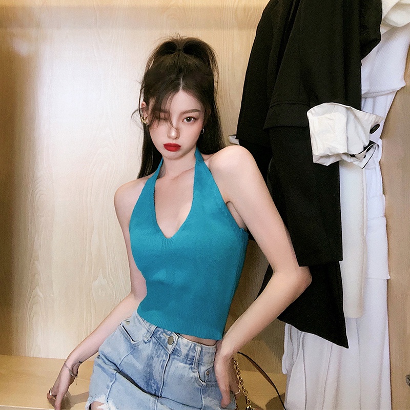 Áo dệt kim QKOOLE không tay thời trang dành cho nữ với 3 màu tùy chọn