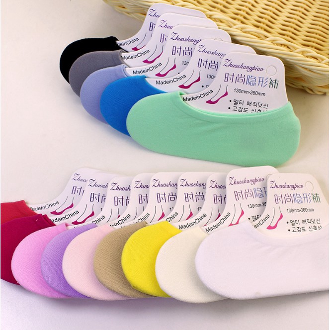 Vớ thuyền màu trơn đơn giản thoáng khí cho nữ