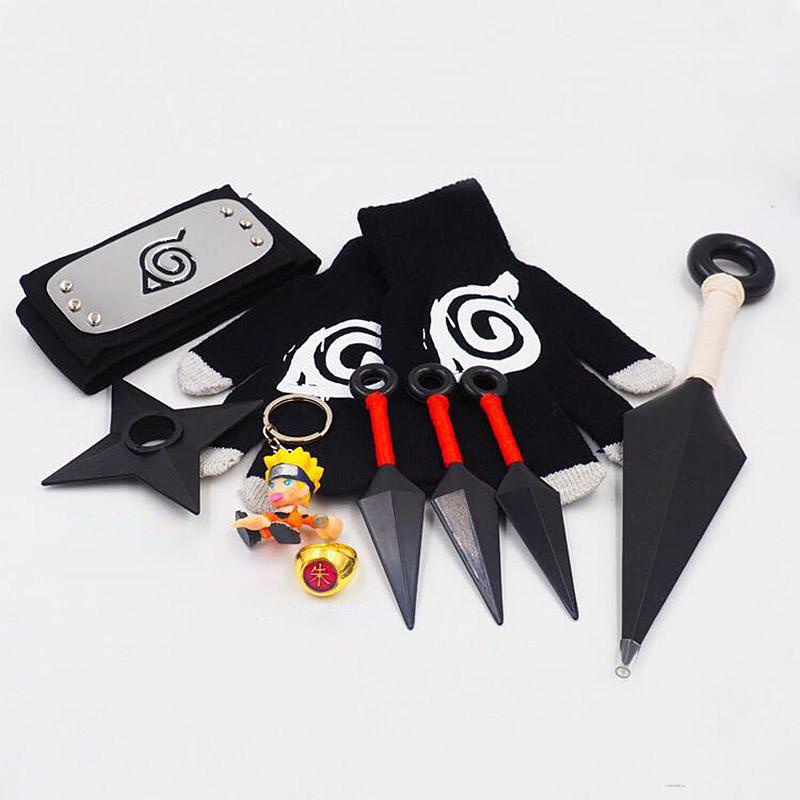 Bộ Vũ Khí + Găng Tay + Móc Khóa Nhựa Hóa Trang Nhân Vật Hoạt Hình Naruto