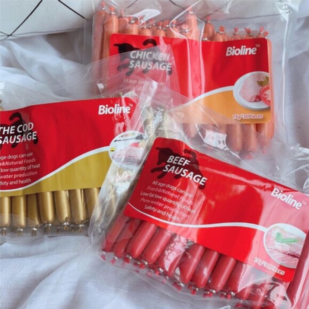 Xúc Xích Chó Mèo, Xúc Xích Ăn Liền Dành Cho Thú Cưng, Thức Ăn Chó Mèo - 15G