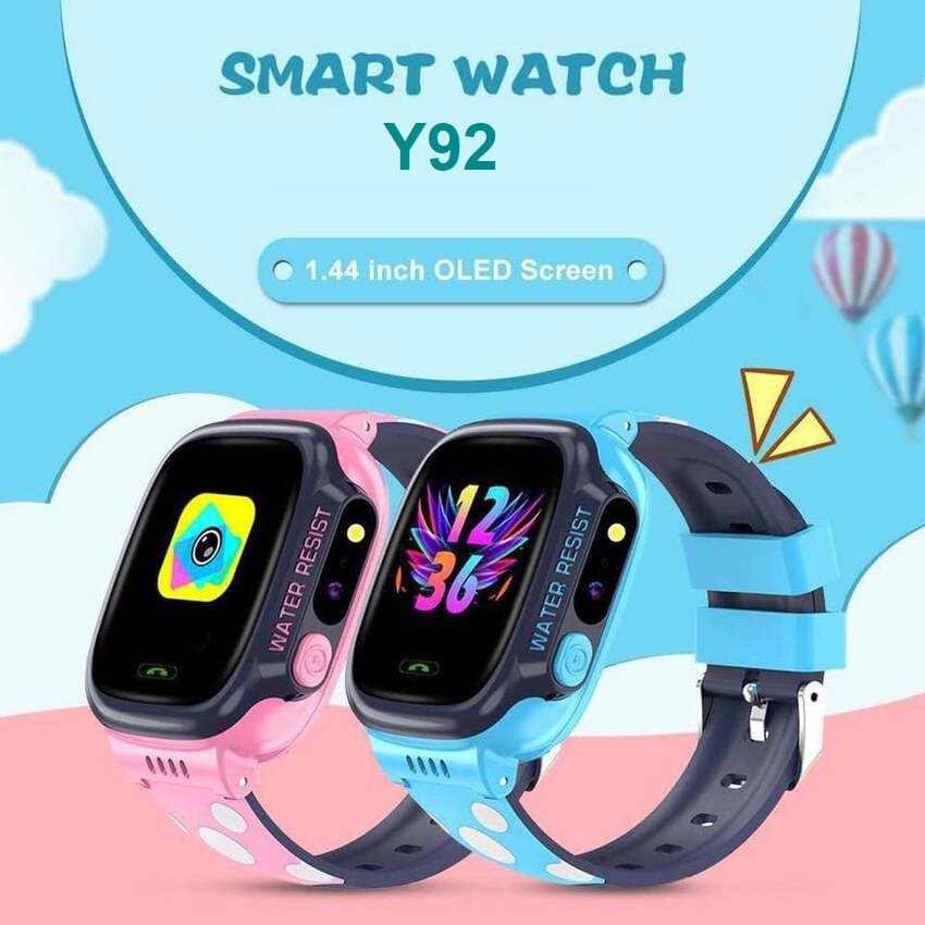 Đồng hồ định vị thông minh trẻ em Y92 | Giám sát bé từ xa, nghe gọi |có tiếng việt, có Camera|game giải trí |lynhstore