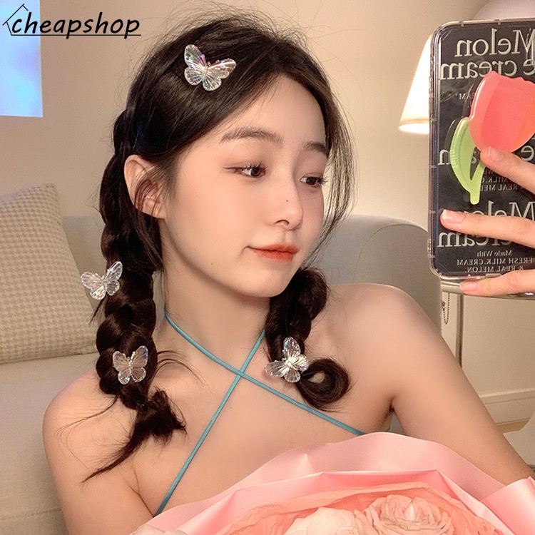 Set 5 kẹp tóc IF YOU hình bướm bằng acrylic phong cách Hàn Quốc thanh lịch cho nữ