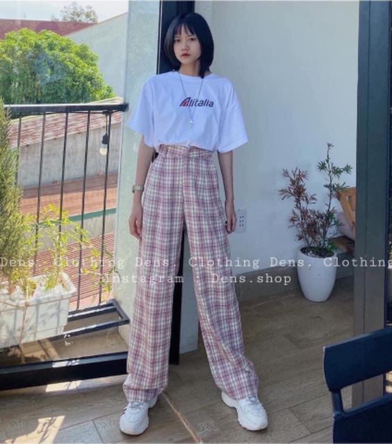 Quần kẻ caro Long pants