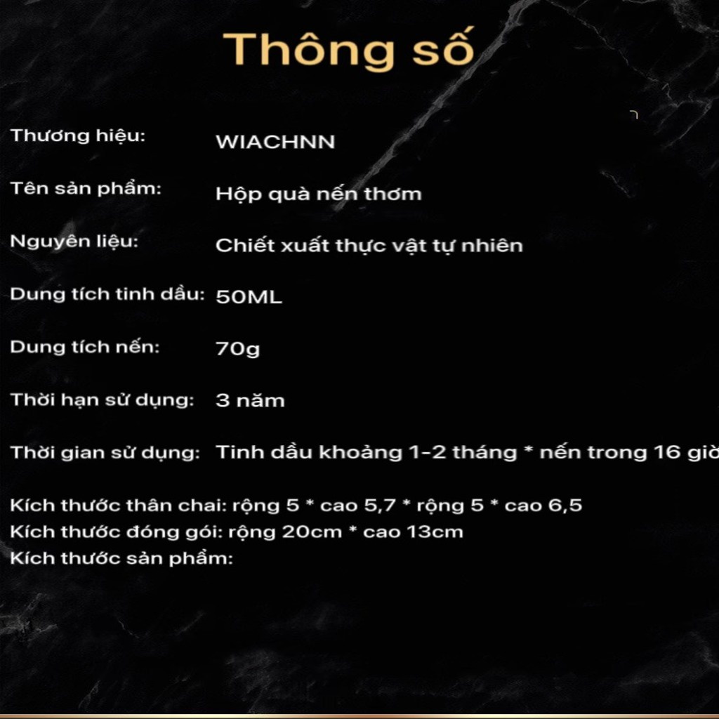 Tinh dầu thơm phòng và nến thơm WIACHNN set quà tặng sang trọng đẳng cấp
