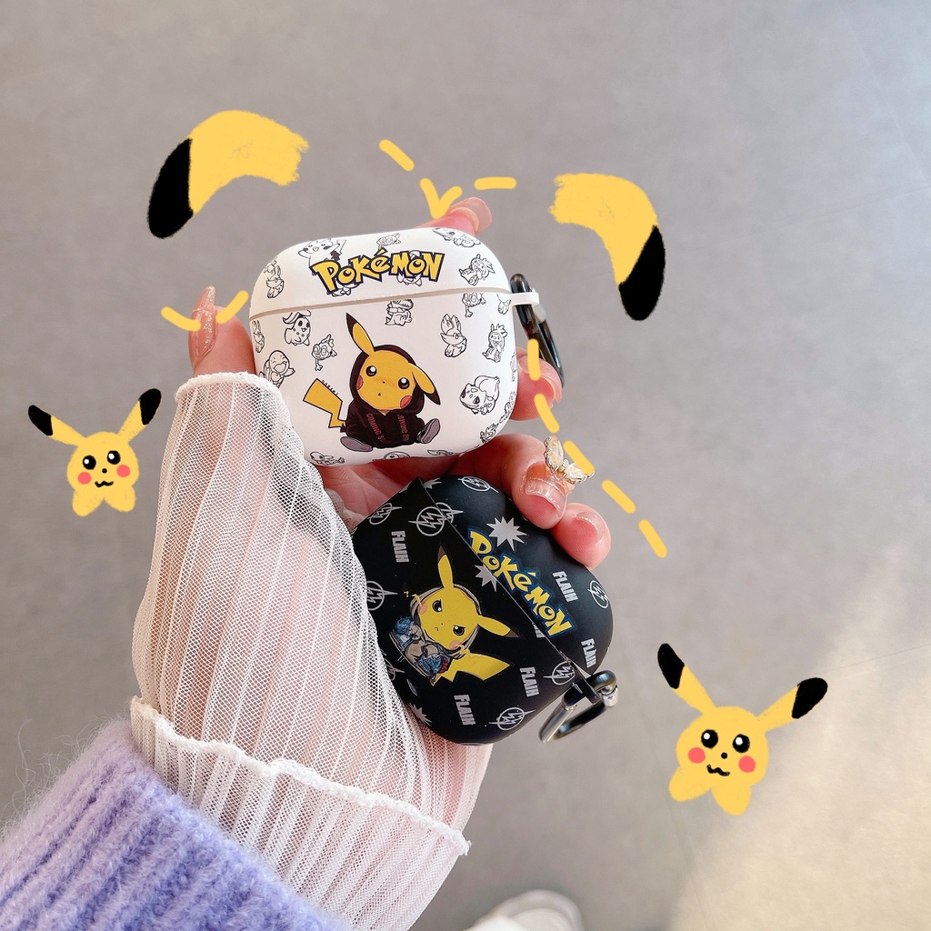 Vỏ Bảo Vệ Hộp Sạc Tai Nghe compatible AirPods Pro/compatible AirPods 3/Pro 2Gen Hình Pikachu