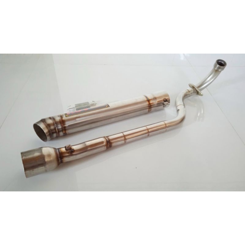 Pô KOU inox 304 Kèm cổ pô độ cho xe sirius jupiter taurus  axelo....