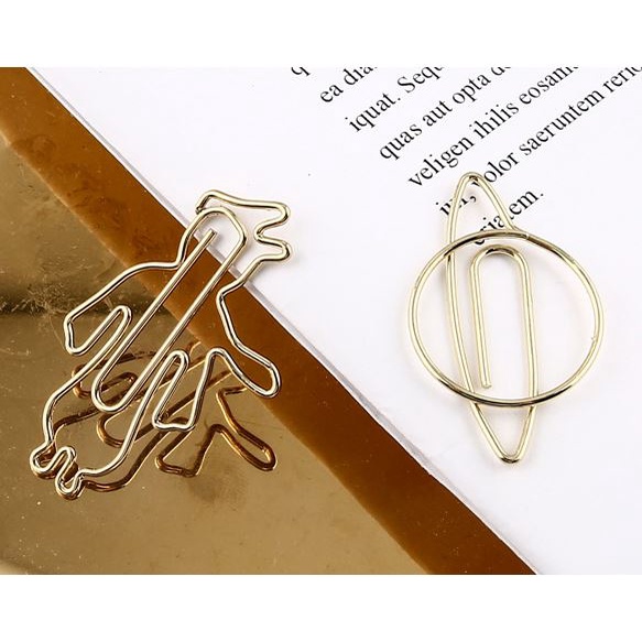 Hộp 8 Kẹp Giấy Kim Loại Ghi Nhớ Trang Sáng Tạo Hành Tinh, Thiên Nhiên