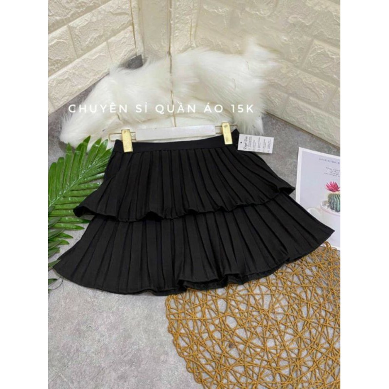 Chân váy dập ly nhỏ 2 tầng cao cấp vải siêu đẹp | BigBuy360 - bigbuy360.vn