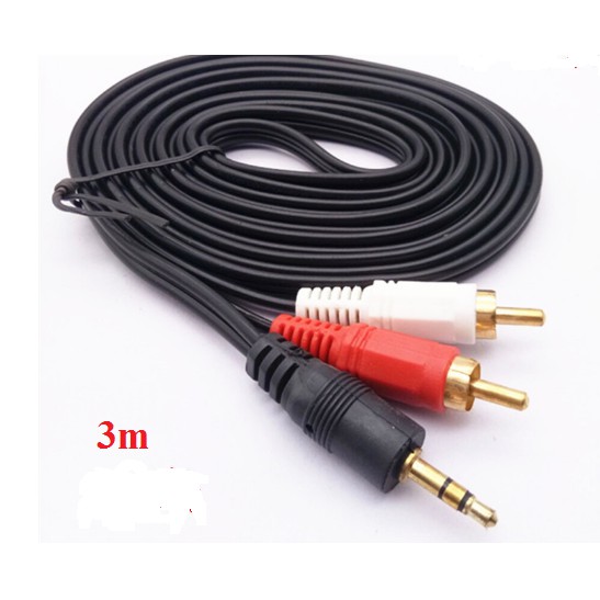 Dây cáp Audio 1 đầu 3.5 mm sang 2 đầu RCA hoa sen