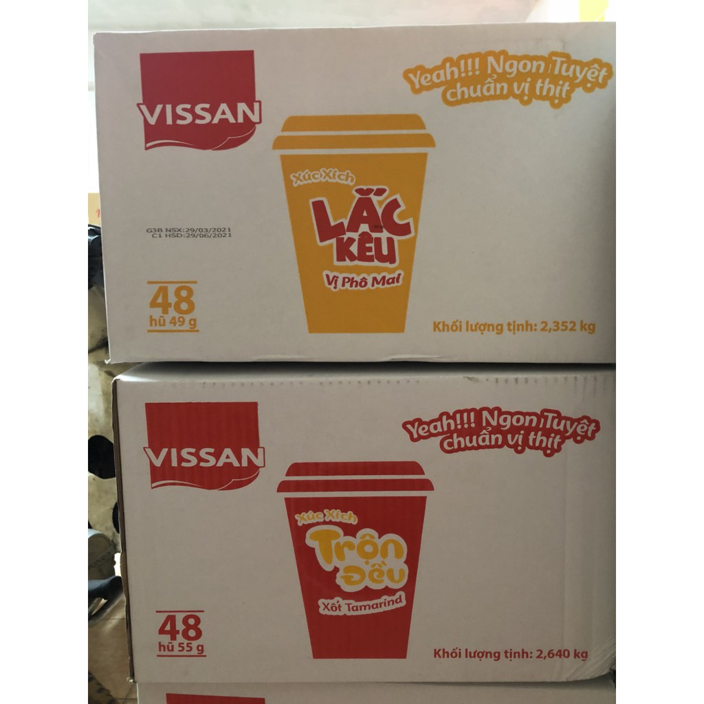 Thùng 48 Ly Xúc Xích Lắc Vissan Các Loại Ly 56g - 202