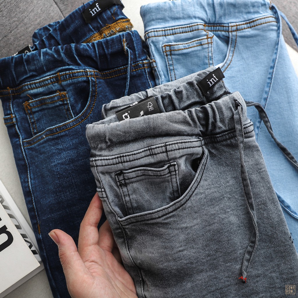 Quần Jogger Nam, Jean Trơn 3 Màu Dáng Thể Thao Thời Trang,Vải Jean Cao Cấp INF JG001515, SOMEHOW