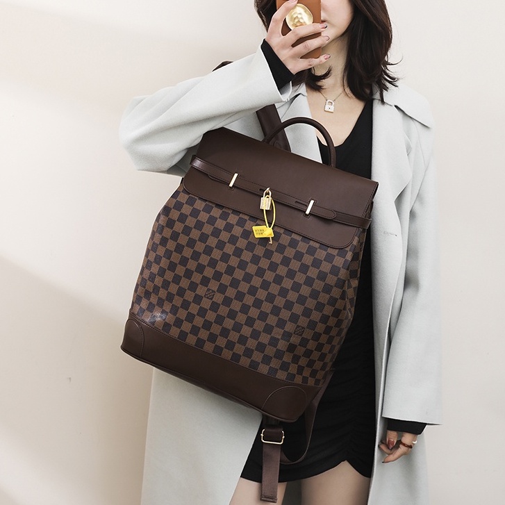 Balo da lv nam nữ PUKA cặp đi học nam nữ da pu chống nước phong cách thời trang cao cấp