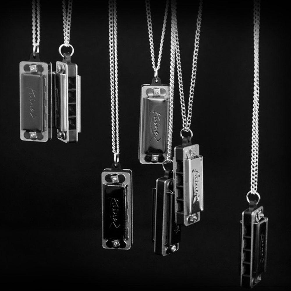 DARON Vòng cổ Mặt Kèn Harmonica Mini Bằng Thép Không Gỉ Thời Trang Cho Bé