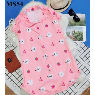 Đầm Ngủ Pijama Họa Tiết Dễ Thương MS54 (HỒNG)