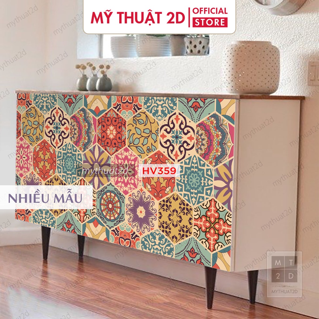 [ Khổ 80CM ] Decal gạch bông mẫu VINTA dán bếp, tường, nhà tắm, quầy quán,...