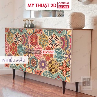 Decal gạch bông mẫu VINTA dán bếp, tường, nhà tắm, quầy quán,...