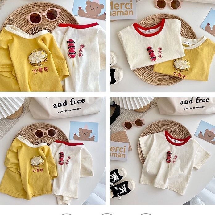Áo Thun 100% Cotton Nguyên Chất Tay Ngắn Phong Cách Nhật Bản Thời Trang Mùa Hè Hàng Mới 2022 Dành Cho Bé Trai Và Bé Gái