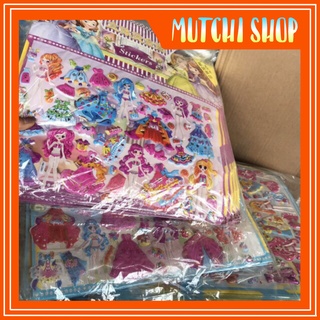 Sticker Hình Dán Thời Trang Nổi Hình Công Chúa To Nhiều Chi Tiết Kèm Tranh Tô Màu Mặt Sau, Sỉ Đồ Chơi Trẻ Em Hà Nội