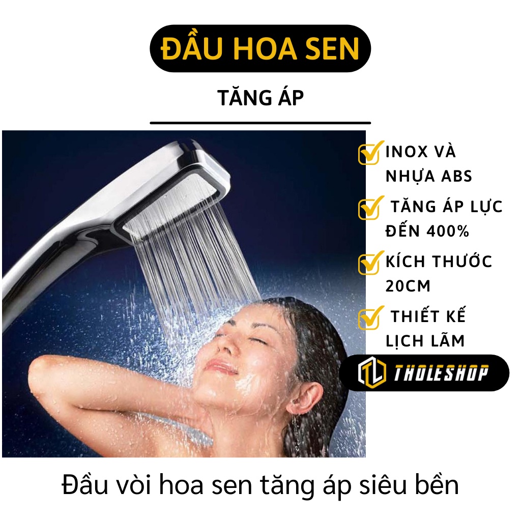 Đầu Vòi Sen - Tay Sen Tăng Áp Vuông, Tăng Áp Lực Đến 400%, Thân Thiện Môi Trường 6052