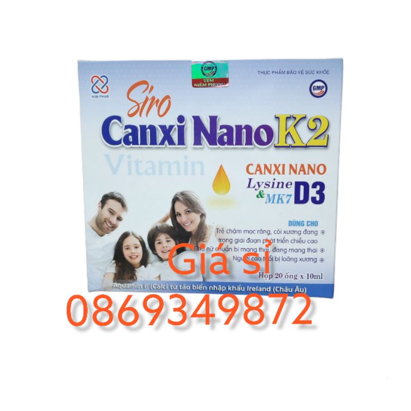 SIRO CANXI NANO K2 + Vitamin D3 K2 Mk7 - Bổ sung canxi cho trẻ từ 0 tháng tuổi