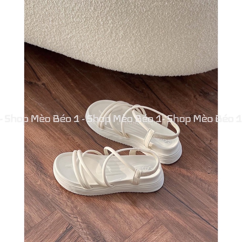 Sandal quai mảnh đan chéo đế bằng fullbox hàng quảng châu cao cấp