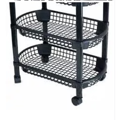 Kệ 4 tầng đa năng có bánh xe màu đen -5319