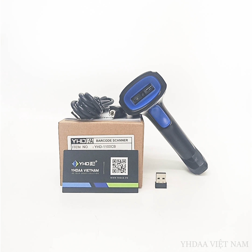 Đầu đọc Barcode YHD 1100CB quét mã 1D không dây kết nối Bluetooth/ 2.4G quét mã vạch trên giấy in nhiệt, màn hình