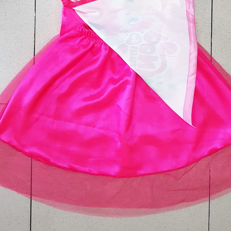 Áo dài phi lụa kèm váy in ngựa pony bé gái