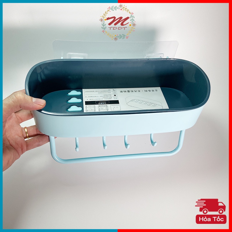 Kệ Để Đồ Nhà Bếp, Phòng Tắm Có Móc Treo Cao Cấp, Chất Liệu Nhựa Tốt, Chịu Lực Cao - MTDDT