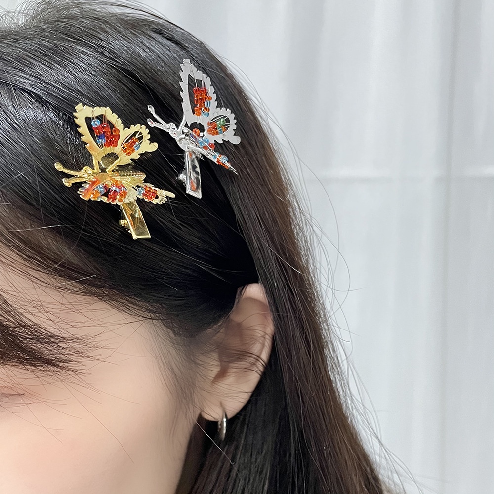 Kẹp Tóc Hình Bươm Bướm Bằng Kim Loại Phong Cách Hàn Quốc Thời Trang Thú Vị Cho Trẻ Em