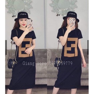 Váy Suông in Chữ FF [FREESHIP TOÀN QUỐC]  Váy Phông chất cotton siêu xinh, cực cá tính