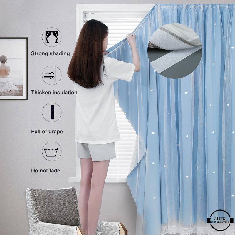 Rèm Cửa 90x100cm Không Cần Đục Lỗ Tiện Dụng Cho Phòng Ngủ