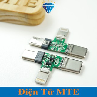 Đầu Cắm Micro USB Và Iphone Và Đầu Cắm Type-C, Tích Hợp 3 Trong 1