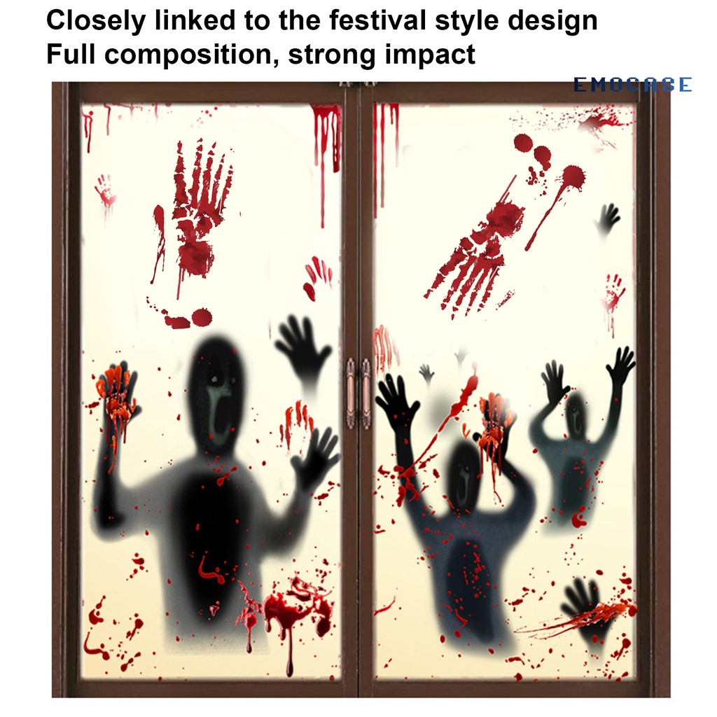 Sticker Dán Trang Trí Halloween Hình Kéo Và Búa Đẫm Máu