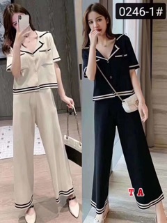 Set len mongtoghi cổ V viền túi