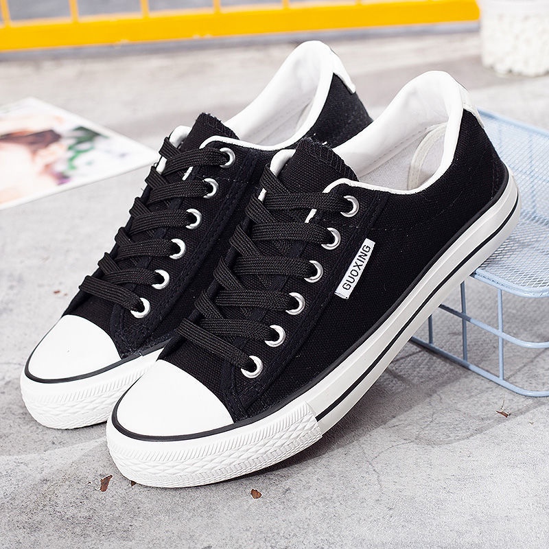 Giày Thể Thao Canvas Đế Bằng Thiết Kế Quai Dán Thoáng Khí Hàng Mới Cho Nữ