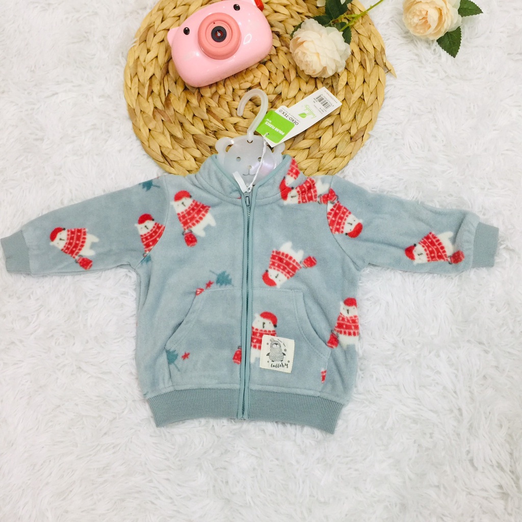 Xả hàng ÁO KHOÁC NỈ LÔNG CỔ TÀU LULLABY (9-4y)